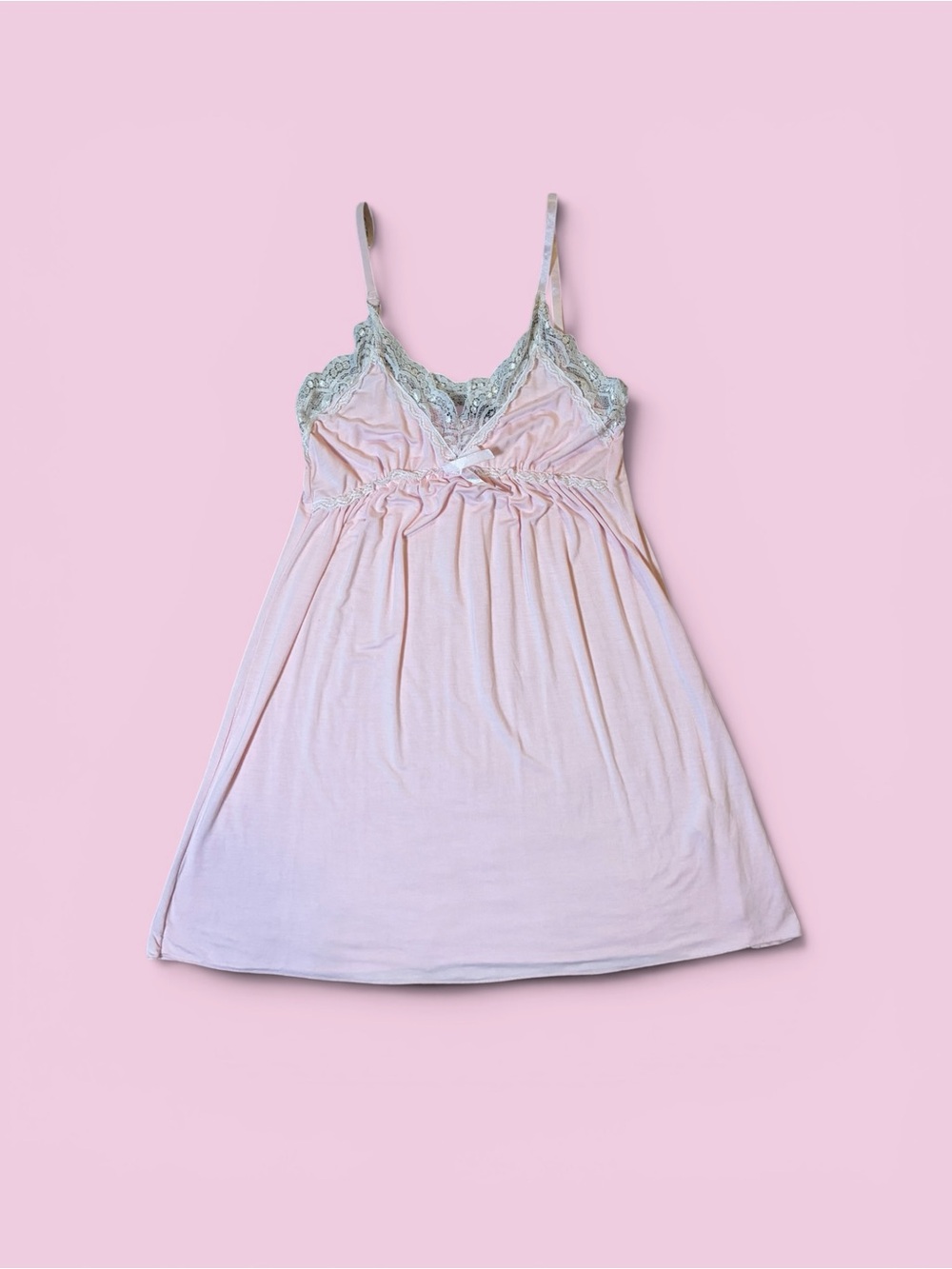 Women's Pink Lace-Trim Nightdress